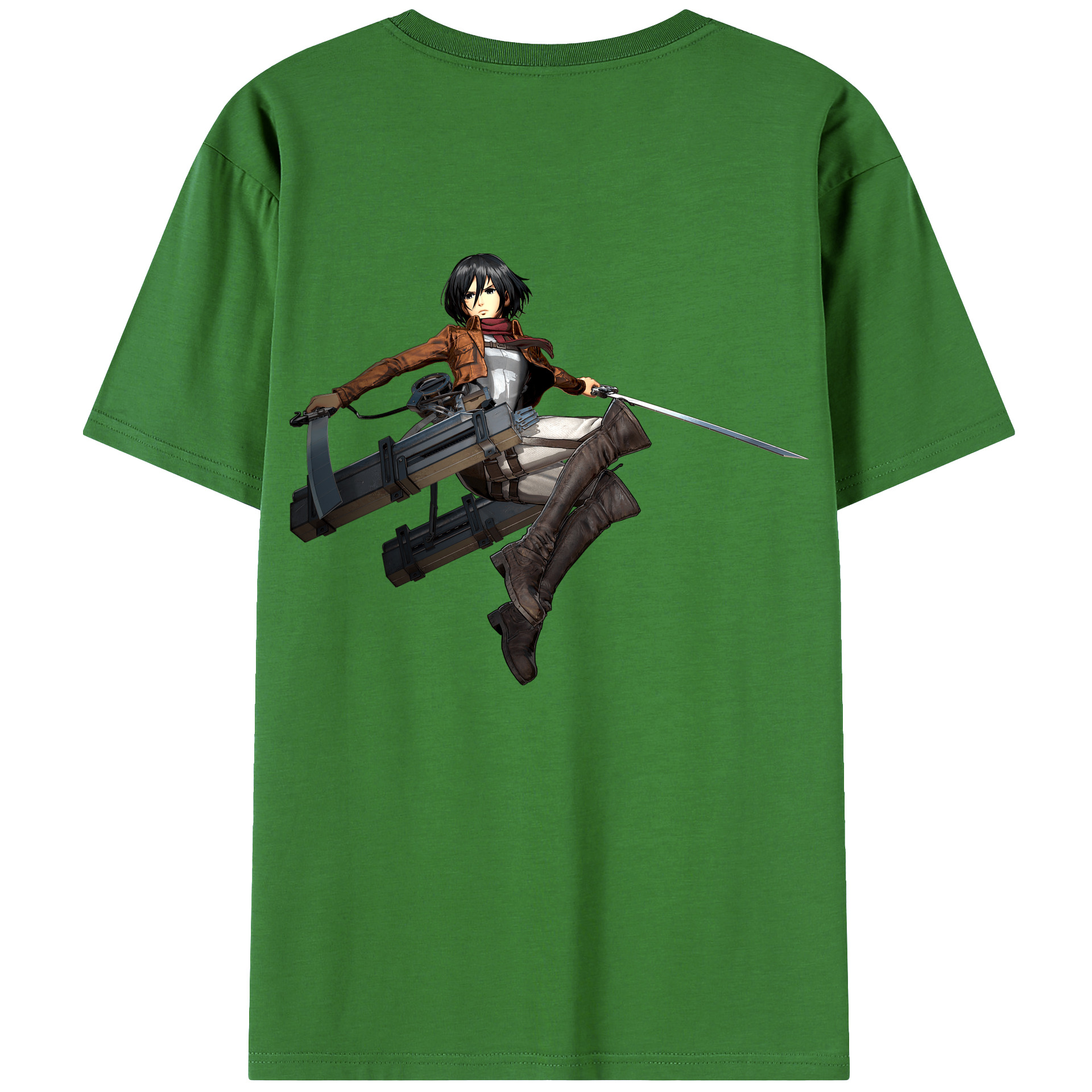 （画像用） 進撃の巨人 ミカサ·アッカーマン Attack on Titan Mikasa Ackerman レディース半袖Tシャツ(バックプリント)